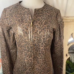 Live A Little Leather Animal print Sparkly Jacket